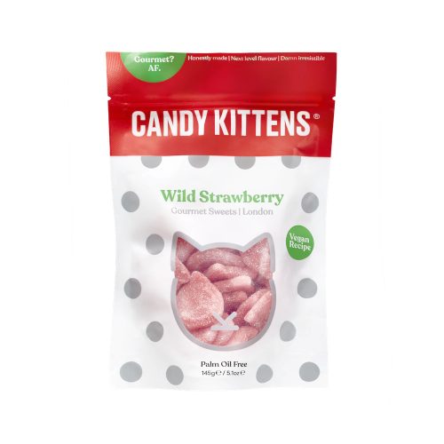 Candy Kittens vegán, gluténmentes Wild Strawberry gumicukor 54 g