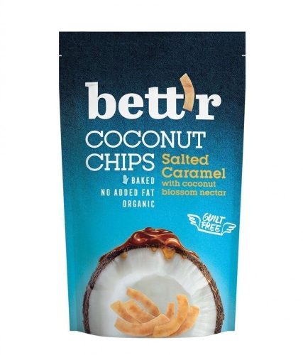 Bett'r Bio, vegán, gluténmentes sós karamellás kókusz chips 70 g