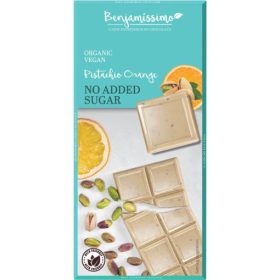   Benjamissimo BIO, vegán, hozzáadott cukormentes csokoládé pisztáciával és naranccsal 60 g