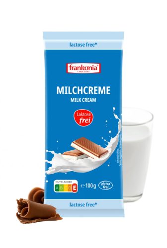 Frankonia glutén-és laktózmentes tejcsokoládé tejkrémmel 100 g