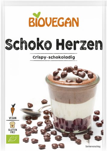 BioVegan Bio, vegán, gluténmentes csokoládészívek 35 g