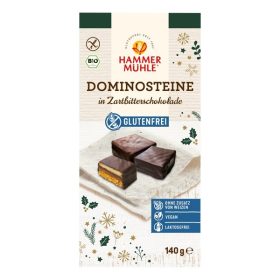   Hammermühle Bio, vegán, gluténmentes Dominó szeletek étcsokoládéban 140 g