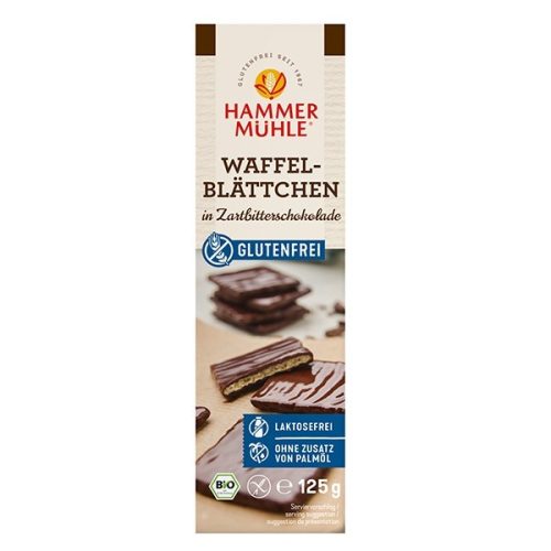 Hammermühle Bio, gluténmentes ostya szelet étcsokoládéval bevonva 125g