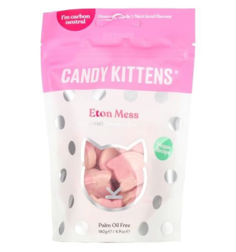 Candy Kittens vegán, gluténmentes Eton Mess epres gumicukor 140 g