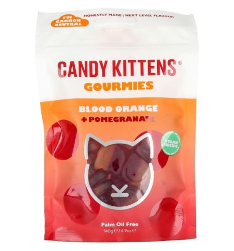 Candy Kittens vegán, gluténmentes Vérnarancs+pomegranate gumicukor 140 g