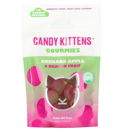 Candy Kittens vegán, gluténmentes Orchad apple+dragon fruit gumicukor 140 g