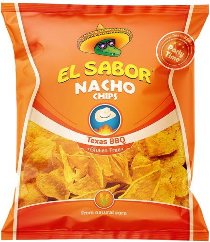 EL SABOR gluténmentes Nacho chips texas BBQ-s ízesítéssel 225 g