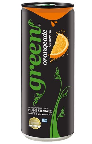 Green narancs ízű szénsavas üdítőital steviaval 330 ml