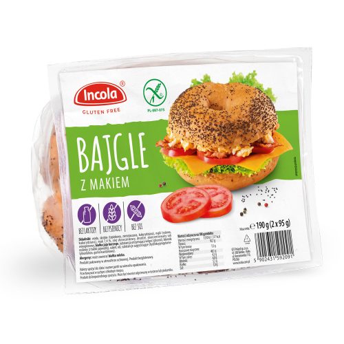 Incola gluténmentes bagel mákkal 190 g