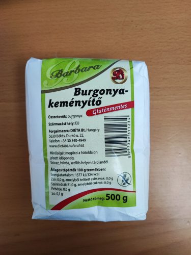 Barbara gluténmentes burgonyakeményítő 500 g