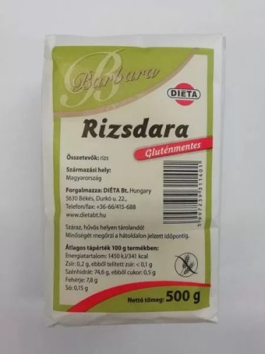 Barbara Gluténmentes rizsdara 500 g