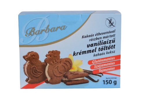 Barbara gluténmentes vaníliás krémmel töltött kakaós keksz 150 g