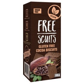   FreeScuits gluténmentes kakaós keksz édesítőszerrel 115 g