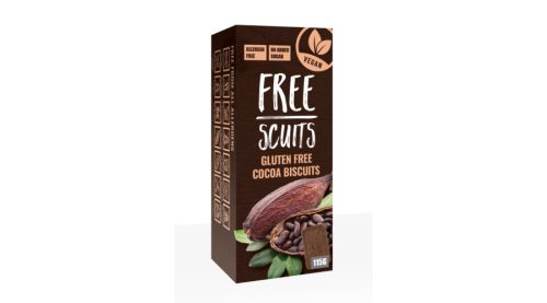 FreeScuits  gluténmentes kakaós keksz édesítőszerrel 115 g