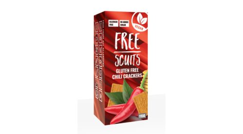 FreeScuits gluténmentes sós chilis keksz édesítőszerrel 115 g