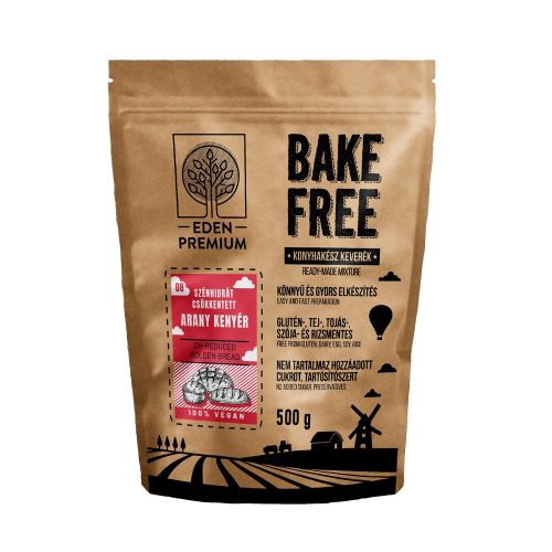 Eden Premium Bake-Free Gluténmentes, vegán Szénhidrátcsökkentett Arany kenyér lisztkeverék 500g