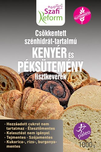 Szafi Reform Csökkentett szénhidrát-tartalmú paleo kenyér és péksütemény lisztkeverék 1 kg