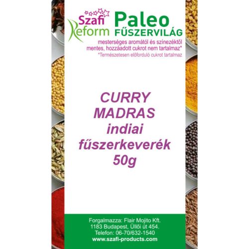 Szafi Reform Paleo, gluténmentes curry madras fűszerkeverék 50 g
