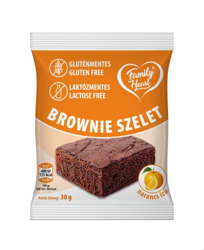 Family Heart gluténmentes Brownie - narancs ízű 30 g