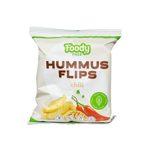 Foody Free vegán, gluténmentes Hummus flips chilivel 50 g