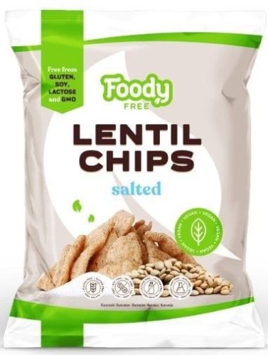 Foody Free vegán, gluténmentes Lencse chips sóval 50 g
