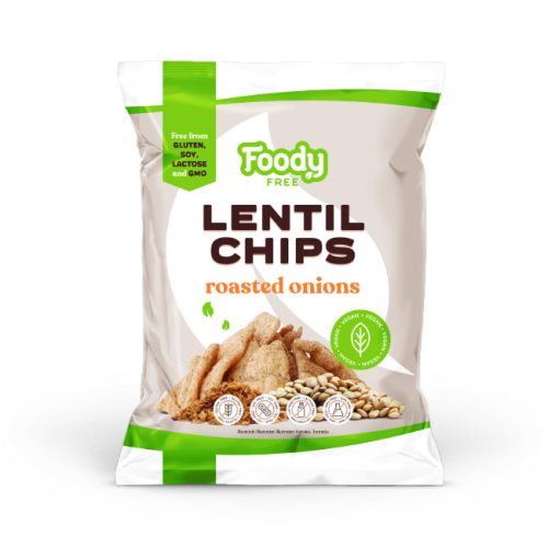 Foody Free vegán, gluténmentes Lencse chips pirított hagymával 50 g