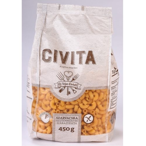 Civita gluténmentes kukorica száraztészta szarvacska 450 g