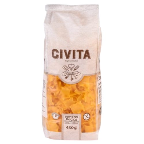 Civita gluténmentes kukorica száraztészta fodros nagy kocka 450 g