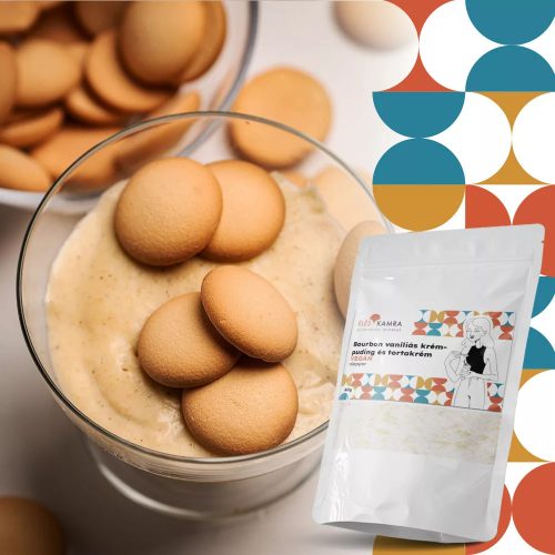 Éléskamra vegán, gluténmentes,hozzáadott cukormentes bourbon vaníliás krémpuding és tortakrém por 60 g