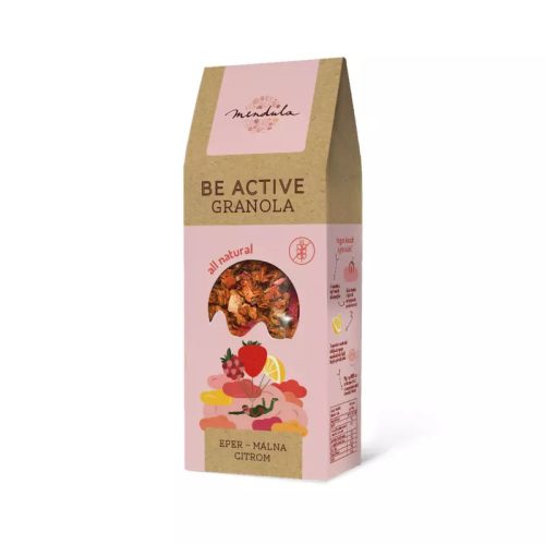 Mendula vegán, gluténmentes epres-málnás-citromos granola 300 g