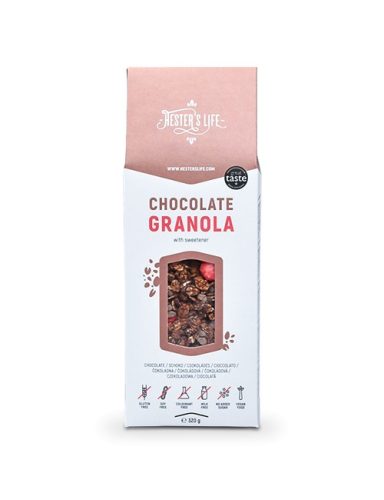 Hester's Life vegán, gluténmentes, hozzáadott cukormentes Chocolate csokis granola 320g