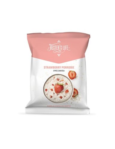 Hester's Life vegán, gluténmentes, hozzáadott cukormentes Strawberry Porridge-Epres zabkása 50g