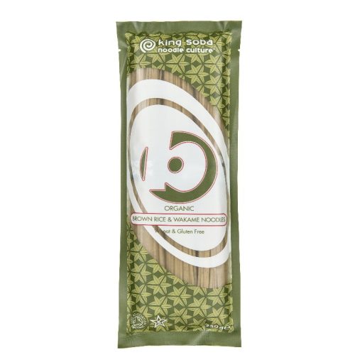 King Soba Bio, vegán, gluténmentes barnarizs tészta wakaméval 250 g