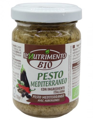 Il Nutrimento Bio, vegán, gluténmentes pesto padlizsánnal és olajbogyóval 130 g