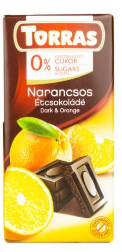 Torras Narancsos étcsokoládé hozzáadott cukor nélkül 75 g
