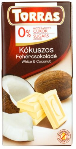 Torras Kókuszos fehércsokoládé hozzáadott cukor nélkül 75 g