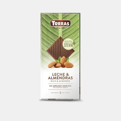 Torras Stevia Mandulás tejcsokoládé hozzáadott cukor nélkül 125 g