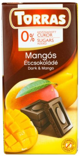 Torras Mangós étcsokoládé hozzáadott cukor nélkül 75 g