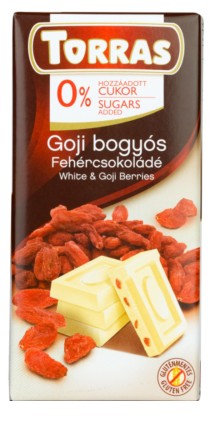 Torras Goji bogyós fehércsokoládé hozzáadott cukor nélkül 75 g