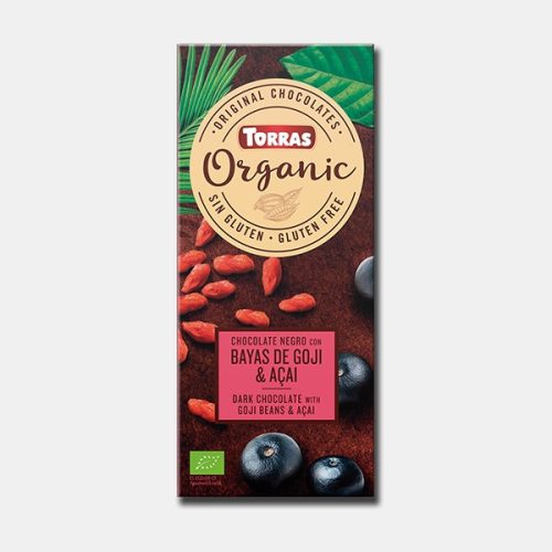 Torras BIO Goji bogyós és acai poros étcsokoládé 100 g