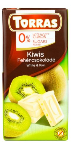 Torras Kiwis Fehércsokoládé hozzáadott cukor nélkül 75 g