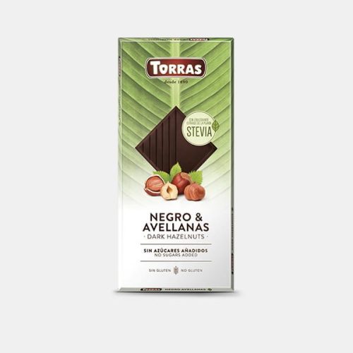 Torras Stevia mogyorós étcsokoládé hozzáadott cukor nélkül 125 g