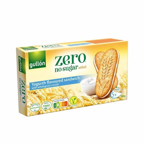 Gullón Joghurtos reggeli szendvicskeksz hozzáadott cukor nélkül 220 g