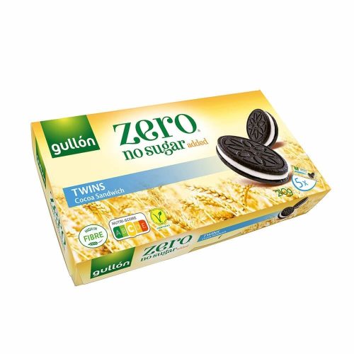 Gullón Kakaós keksz krém töltelékkel hozzáadott cukor nélkül 220 g