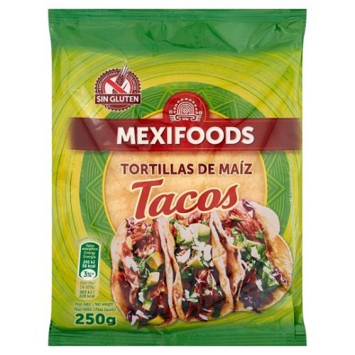 Mexifoods gluténmentes mini tacos tortilla kukoricalisztből 250 g