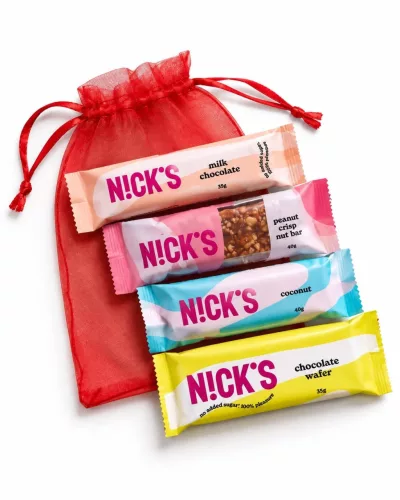 Nick’s glutén- és hozzáadott cukormentes Mikulás csomag 140g