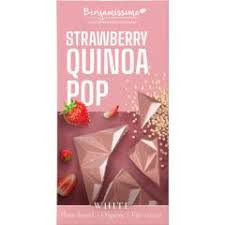 Benjamissimo BIO, vegán fehér csokoládé eperrel és quinoa puffanccsal 60 g