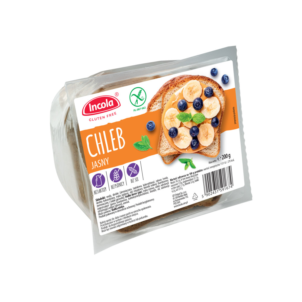 Incola gluténmentes fehér kenyér 200 g