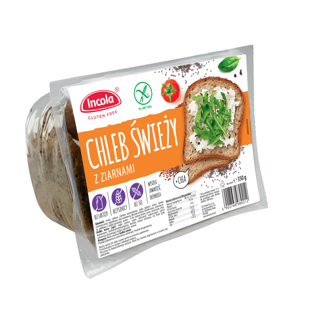 Incola gluténmentes magvas kenyér 350 g