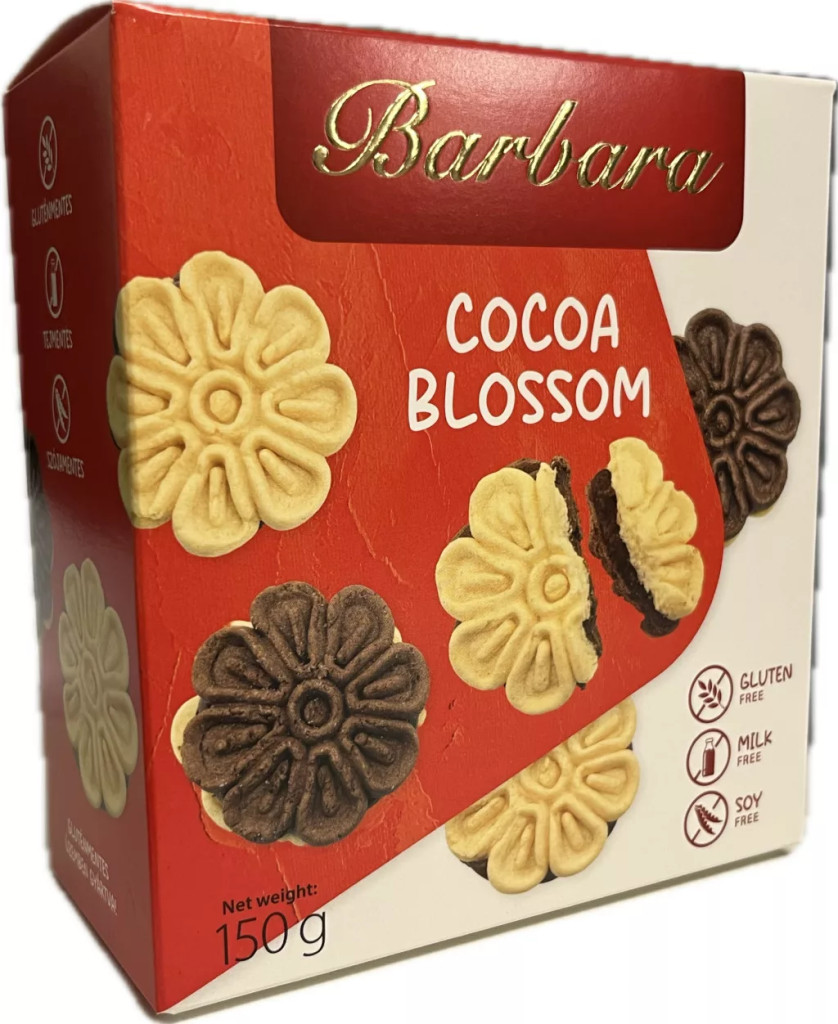 Barbara gluténmentes kakaós krémmel töltött keksz 150 g